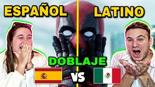 REACCIÓN a DOBLAJE LATINO 🇲🇽 vs ESPAÑOL 🇪🇸 DEADPOOL 😱 como es posible [upl. by Brigid127]