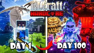 100 Days In RLCRAFT Hardcore and i BEAT IT [upl. by Eisaj]