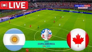 🔴LIVE  ARGENTINA vs CANADA SEMI FINAL 2024  COPA AMERICA Full Match  eFootball PES PC EN VIVO [upl. by Onibag]