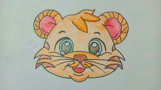 Discover Cat Face Drawing and Colouring [upl. by Mani]