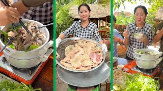 Yummy Beef Tripe in countryside  Tendered Beef Tripe Steam Fish Paste Sauce  Cooking with Sros [upl. by Gar]