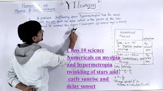 Numericals on myopia and hypermetropia class 10th science human eye  ytlearning [upl. by Barfuss788]