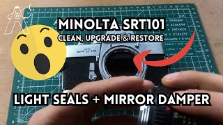 Restoring a Minolta SRT101 Light Seals Mirror Damper and Vintage Accessories Upgrade filmcamera [upl. by Demha478]