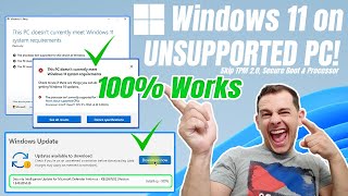 How to Install Windows 11 on Unsupported PC Updates Works 100 [upl. by Yoral]