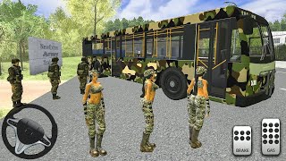 US Army Bus Driver Soldier Transport Duty 2020  Offroad Bus Driving Game  Android Gameplay [upl. by Seessel]