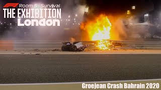 Grosjean Crash Bahrain 2020 I Survival I F1 The Exhibition London [upl. by Vaules]