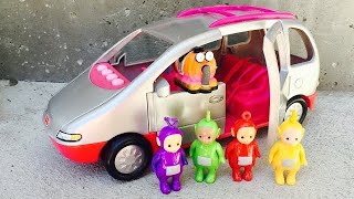 COUNTING and COLORS with FISHER PRICE Musical Van and TELETUBBIES Toys [upl. by Lach]