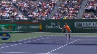 Nadals Hot Shot Volley Vs Djokovic In Indian Wells Final [upl. by Aurora735]