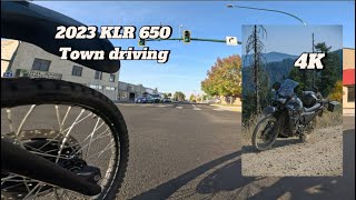 2023 Kawasaki KLR 650 9 minutes of Town driving in 4k [upl. by Lerim]