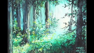 Misty Forest in Oil Pastel Easy Tutorial [upl. by Figge]