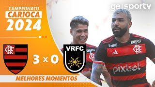 FLAMENGO 3 X 0 VOLTA REDONDA  MELHORES MOMENTOS  3ª RODADA DO CAMPEONATO CARIOCA 2024  geglobo [upl. by Bergstein]