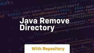 java remove directory [upl. by Joashus]