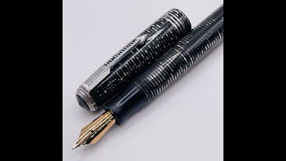 Parker Vacumatic Fountain Silver Pen  Lockdown Filler  Restored  14k Nib  P8 [upl. by Hayimas821]