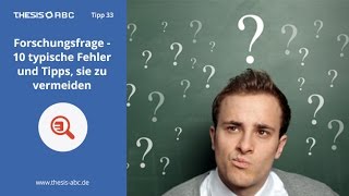 Forschungsfrage  8 Tipps für Bachelorarbeit und Masterarbeit [upl. by Ahker]