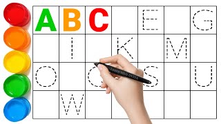 Lets trace amp write missing alphabets for kids Draw and Paint Alphabet A to Z abcdefghijklmnopqr [upl. by Hutner]