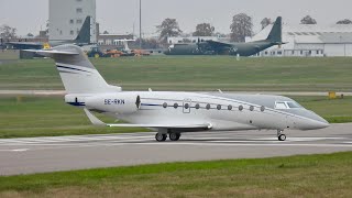 Anticyclonic gloom  Biltema Nordic Services Gulfstream G280 SERKN at Cambridge Airport [upl. by Stillmann645]