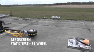 The Aeroscreen Static Test  F1 Wheel  225kph [upl. by Yarezed481]