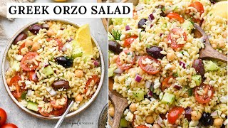 Greek Orzo Salad Recipe [upl. by Yeoj317]