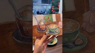 Video đầu tiên cho mùa Noel năm nay 🎄☕️🎀christmas watercolor drawing hansuart draw drawing [upl. by Lapotin]