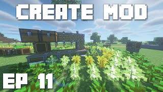 Minecraft Create Mod Tutorial  Mechanical Saw Tree Farm Ep 11 [upl. by Iem]