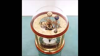 photoshoot HERMLE TELLIRIUM Mantel TOP Clock GLASS Dome SKELETON Westminster Chime CALENDAR [upl. by Allesiram]