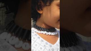 Neckpiece making by Straw necklace making at homeGolar har banano pendant neckpiece jewelry [upl. by Beckie]