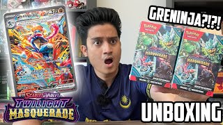 TWILIGHT MASQUERADE BOOSTER BUNDLE POKEMON UNBOXING GRENINJA MENJELMA [upl. by Meeharbi251]