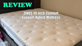 ZINUS 10 Inch Comfort Hybrid Mattress Review 2024 [upl. by Amirak]