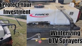 Winterizing Your UTV Sprayer The Correct Way 65 gallons 😲sprayers [upl. by Sillyhp931]