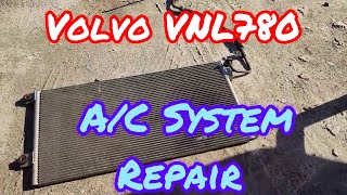 Volvo VNL780  Air Conditioning System Repair  AC lines and expansion valves replacement [upl. by Sayles]