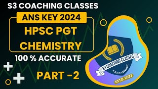 HPSC PGT Chemistry Answer key 2024  hpsc pgt chemistry 2024 chemistry [upl. by Lepp]