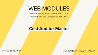 Create Cost Auditor  Document Generation under SEBI LODR Regulations and Companies Act 2013  15 [upl. by Langsdon961]