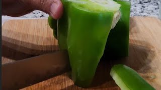 Slicing Green Bell Peppers [upl. by Naneik]