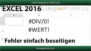 Wert amp Division  Fehler beseitigen Excel DIV0 amp WERT [upl. by Neysa]