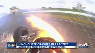 IndyCar driver James Hinchcliffe crash [upl. by Dahl]