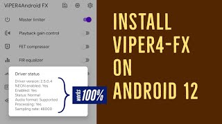 Install Viper4 fx on Android 12 [upl. by Eeliah]