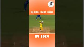 MS Dhoni 3 balls 3 sixes in IPL 2024 cricket msdhoni [upl. by Thurston]