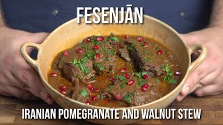 How to make Fesenjān Fesenjoon  A regal iranian Pomegranate and Walnut stew [upl. by Ablasor]