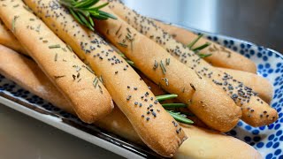 CRUNCHY BREADSTICKS  HOW TO MAKE BREADSTICKS  GRISSINI  BREADSTICK RECIPE [upl. by Lord387]