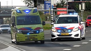 Bijna aanrijding Ambulances amp Politierijopleiding met spoed in Assen [upl. by Nyltiak]