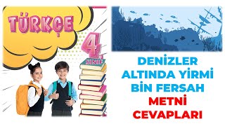 Denizler Altında Yirmi Bin Fersah Metni 4 Sınıf Türkçe Ders Kitabı Sayfa 56 57 58 59 60 61 Cevaplar [upl. by Refannej]