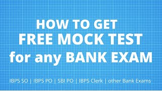 Free Mock Test for Bank Exam  IBPS SO Pre start mock test [upl. by Tabib520]