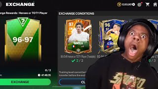 I SPENT ALL MY COINS ON NEW 9697 OVR EXCHANGE PACK… FC MOBILE 24 [upl. by Atcele]