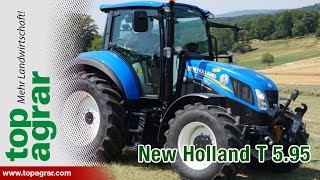 78 New Holland T595 DualCommand  top agrar Schleppertest 2014 [upl. by Neelyak]