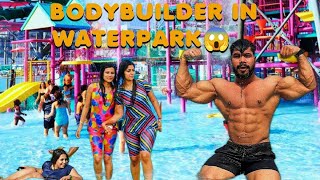 BODYBUILDER GOES SHIRTLESS IN WATER PARK CRAZYY PUBLIC REACTIONS 😱😱😱  BEING PRASHANT [upl. by Kenna]