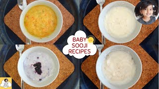 4 Baby Sooji Semolina Recipes  Baby Food Recipes  Baby breakfastLunchDinner 12 year baby recipe [upl. by Wieche]