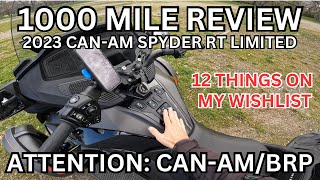 1000 Mile Review of the CanAm Spyder RT Limited [upl. by Enedan107]