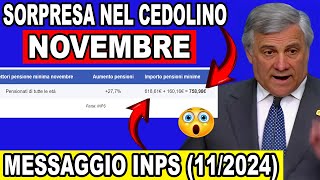 📅 PENSIONI NOVEMBRE CEDOLINO INPS DISPONIBILE ➜ RIMBORSI CONGUAGLI AUMENTI E BONUS PER GLI INVAL [upl. by Oecile770]