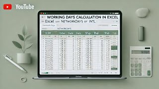 Work days Calculation in Excel by Using Formula  Networkdays  Networkdaysintl [upl. by Afinom]