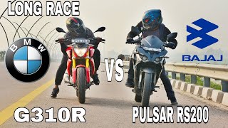 PULSAR RS200 VS BMW G310R  LONG RACE  Can RS200 Keep Up With BMW G310R [upl. by Atnoed760]